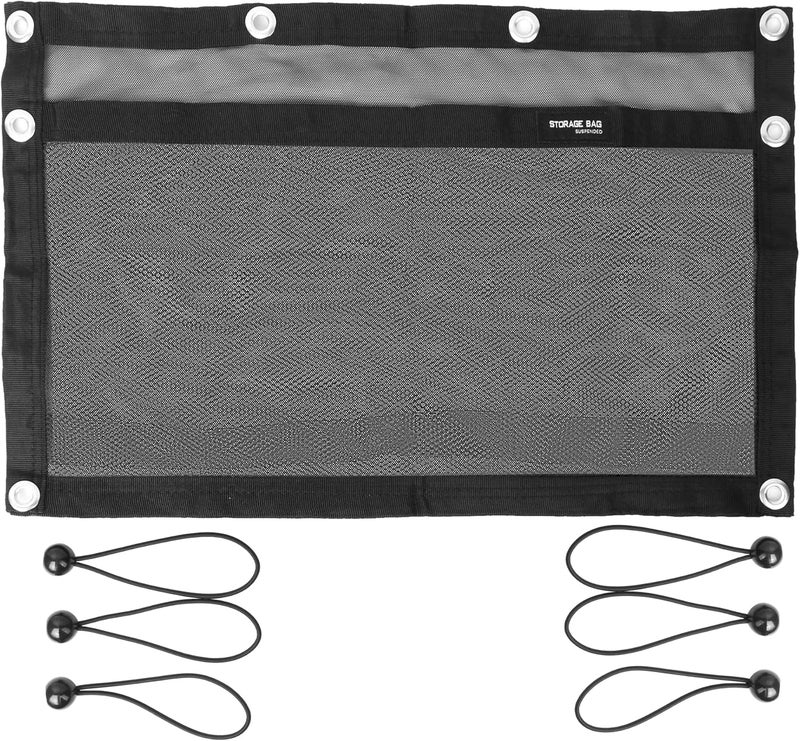 SUNOOM Upgrade Boat Storage Bag,Mesh Suspended Storage Organizer, Cargo Net Pocket Organizer Pouch Bag,Boat,Truck SUV Travel Long Road Trip Camping Interior Accessories with 6 pcs Elastic Ring (24 INCH) - Image 2